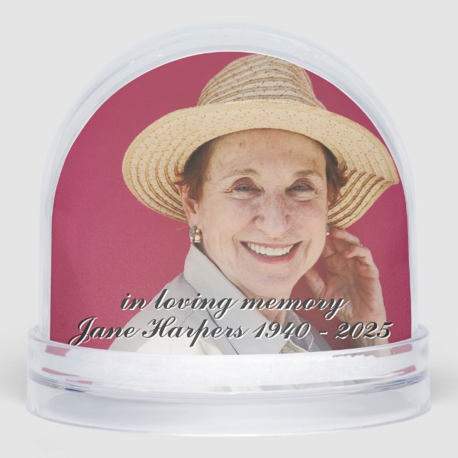 Custom Memorial Keepsake Remembrance Snowglobe (Front)