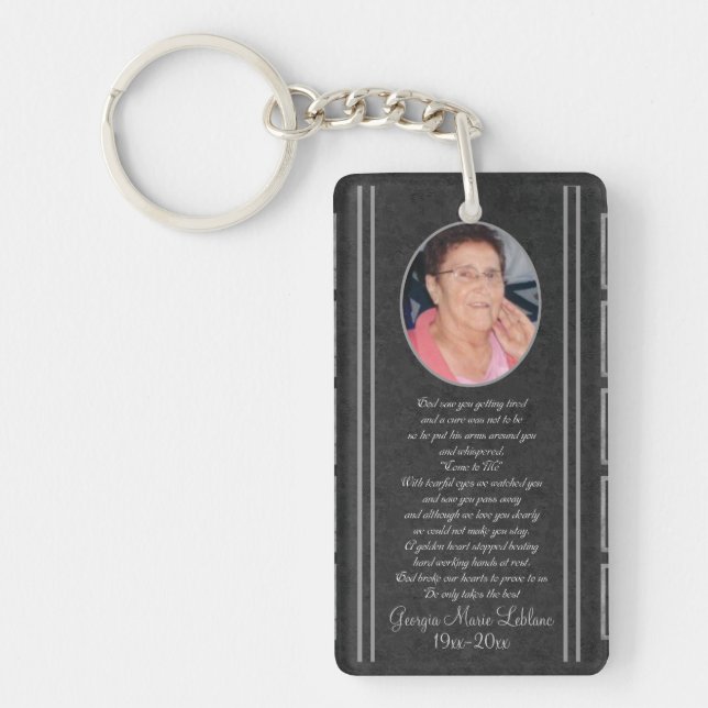 Custom Memorial Keepsakes Key Ring (Front)