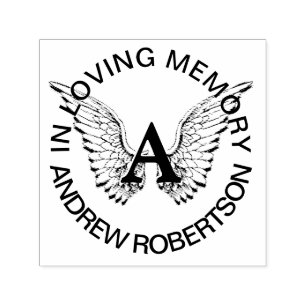 Custom Memorial Monogram Rubber Stamp