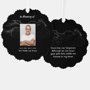 Custom Memorial Photo Motorcycle Biker Tree Decoration Card
