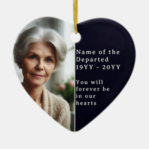 Custom Memorial Photo Psalm 23 Bible Remembrance Ceramic Tree Decoration