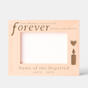 Custom Memorial Remembrance Candle with Hearts  Etched Frames