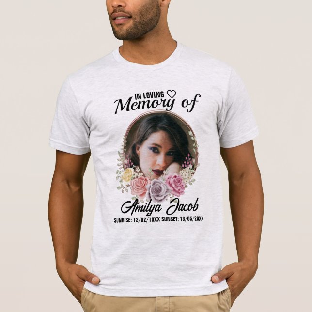 Custom Memorial Rest in Peace T-Shirt | Personaliz (Front)