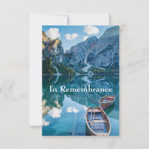 Custom Memorial Service Beautiful Mountain Lake In Invitation