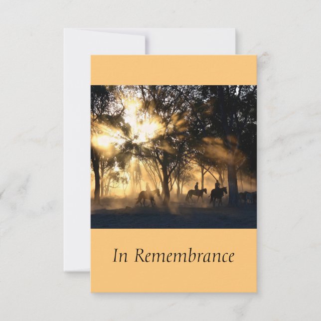 Custom Memorial Service Beautiful Sunshine Horses Invitation (Front)