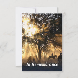 Custom Memorial Service Beautiful Sunshine Horses  Invitation