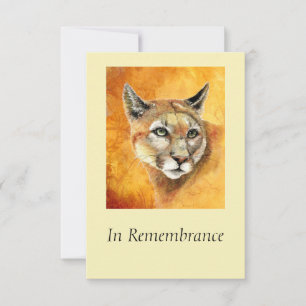 Custom Memorial Service Cougar Puma Cat Invitation