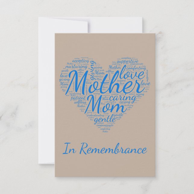 Custom Memorial Service for Mother Mum Invitation (Front)