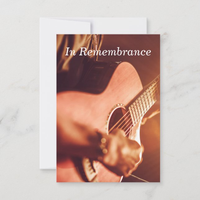 Custom Memorial Service Guitar Player Music Invita Invitation (Front)