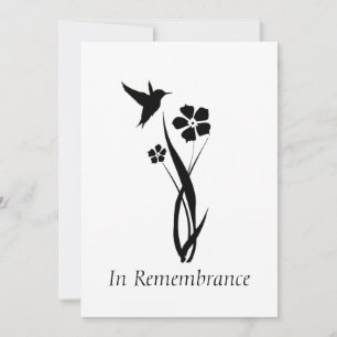 Custom Memorial Service Hummingbird Garden Flower Invitation