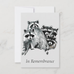 Custom Memorial Service Raccoons Invitation