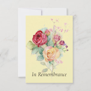 Custom Memorial Service Roses Garden Flower Invitation