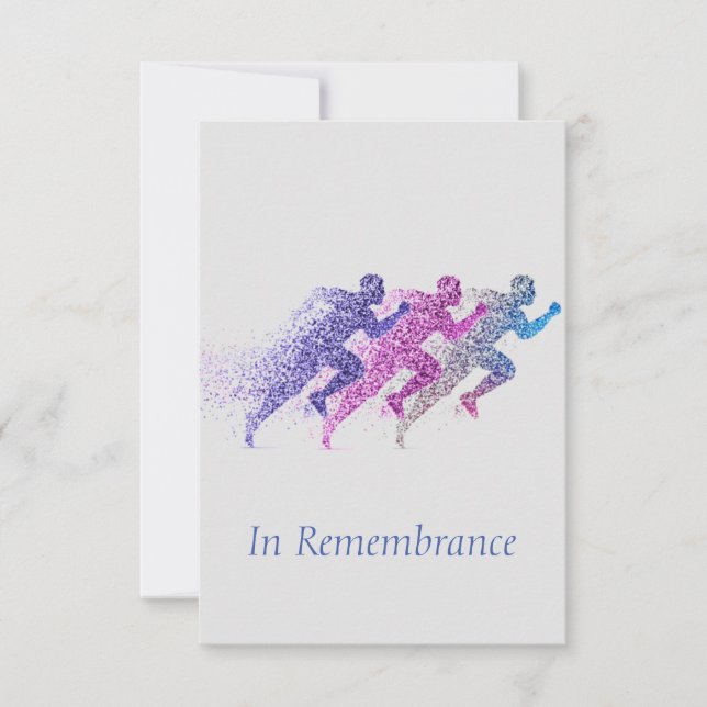 Custom Memorial Service Running Man Invitation (Front)
