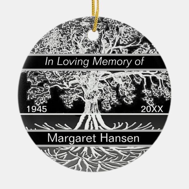 Custom Memorial | Tree of Life Ceramic Ornament (Front)