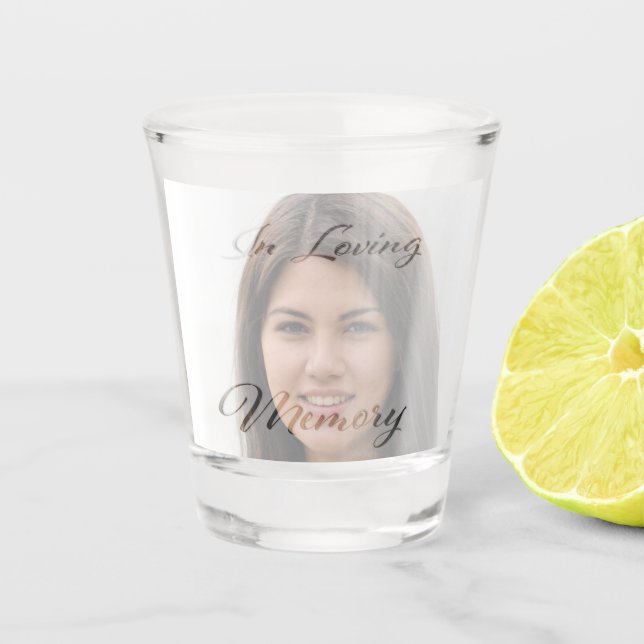 Custom Memorial Tribute – In Loving Memory Keepsak Shot Glass (Front)