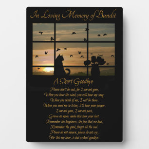 Custom Memorial Tribute Spiritual Poem for Cat Plaque