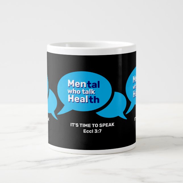 Custom MEN WHO TALK HEAL Mens Mental Health Large Coffee Mug (Front)