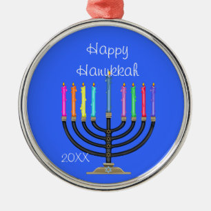 CUSTOM MENORAH &  HANUKKAH Ornament/STAR OF DAVID Metal Tree Decoration