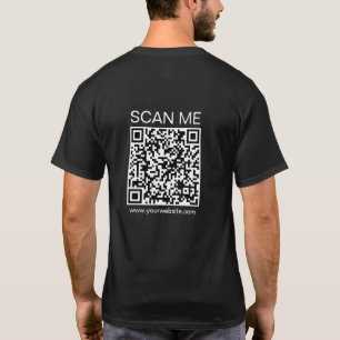 Custom Mens Business QR Code Scan Me Website T-Shirt