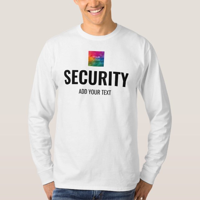 Custom Mens Long Sleeve Security Double Sided T-Shirt (Front)