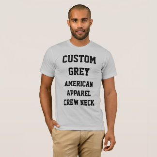 Custom Men's SILVER GREY AMERICAN APPAREL T-SHIRT
