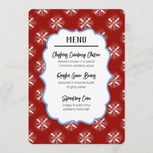 Custom Menu Flat Insert Card