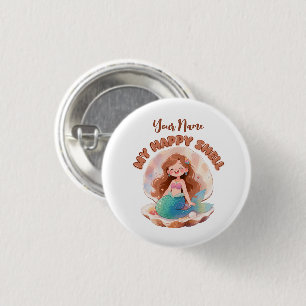Custom Mermaid [ Add Your Name ] Cute Aesthetic 3 Cm Round Badge
