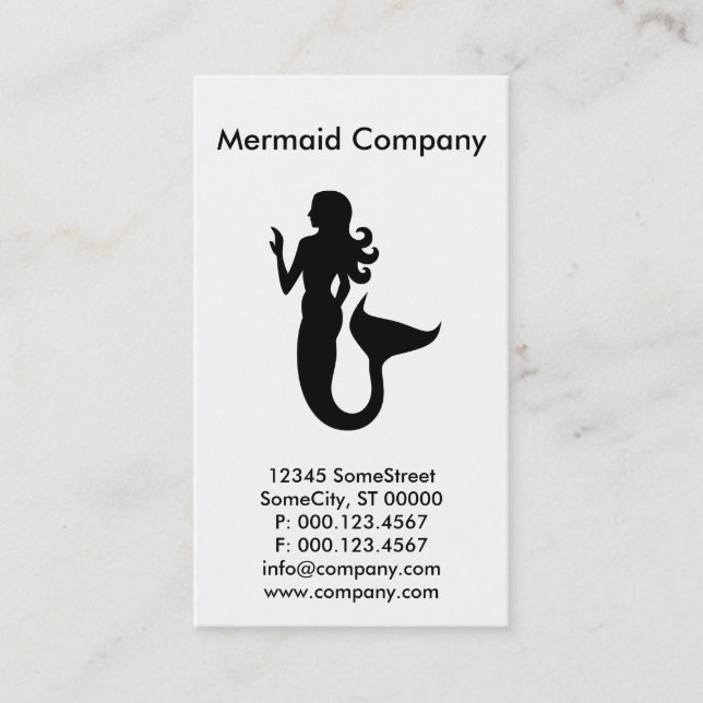custom mermaid company business card (Front)