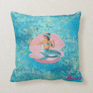 Custom, Mermaid in a Shell. Cushion