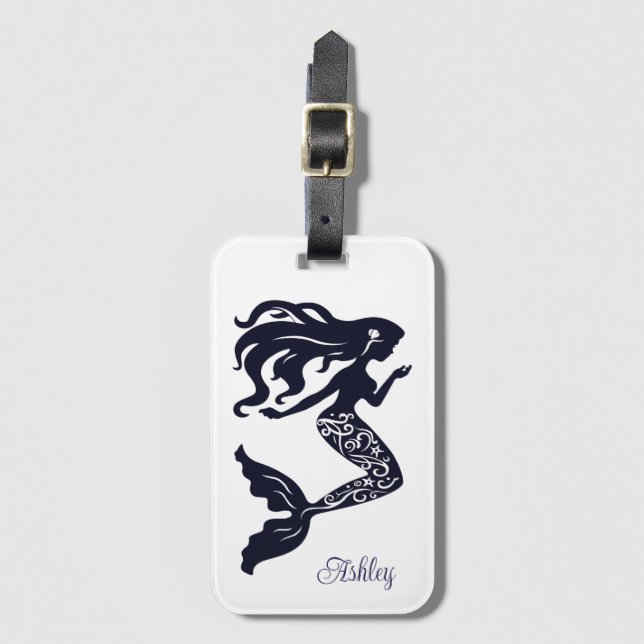 Custom Mermaid Luggage Tag (Front Vertical)