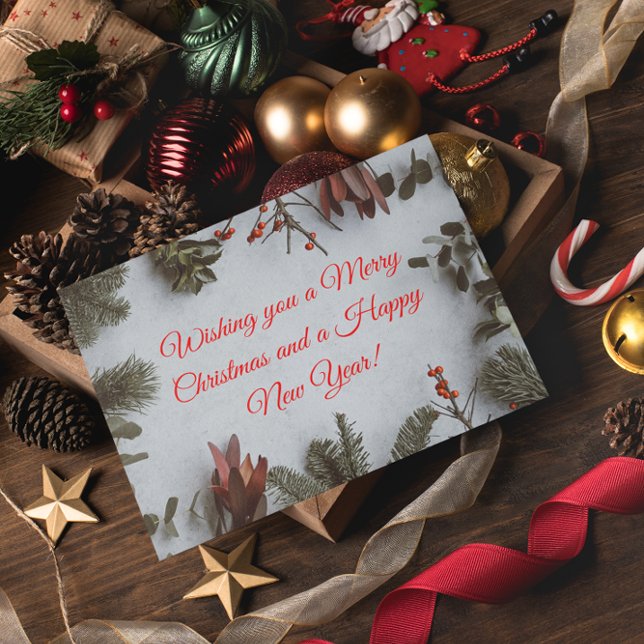Custom Merry Christmas and a Happy New Year Holiday Postcard (Creator Uploaded)