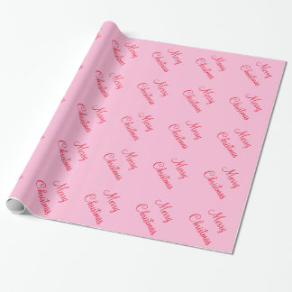 Custom Merry Christmas Candy PinkBackground Wrapping Paper