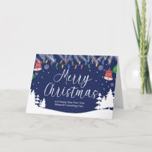 Custom Merry Christmas Festive Blue Business