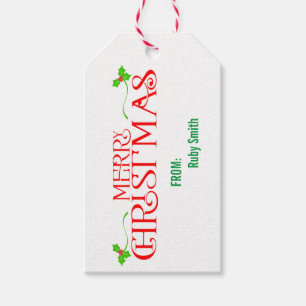 Custom Merry Christmas Fun Personalised Gift Tags