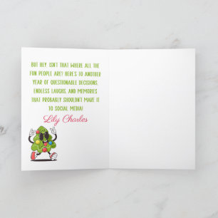 Custom Merry Christmas Funny Quotes For Friends Holiday Card
