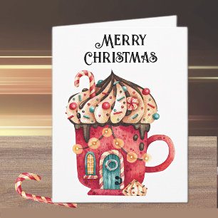 Custom, Merry Christmas Magical Sweets House  Holiday Card