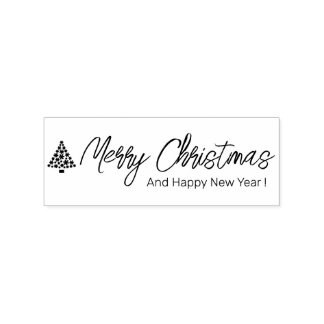 Custom Merry Christmas Minimalist Rubber Stamp