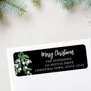 Custom Merry Christmas Mistletoe Return Address