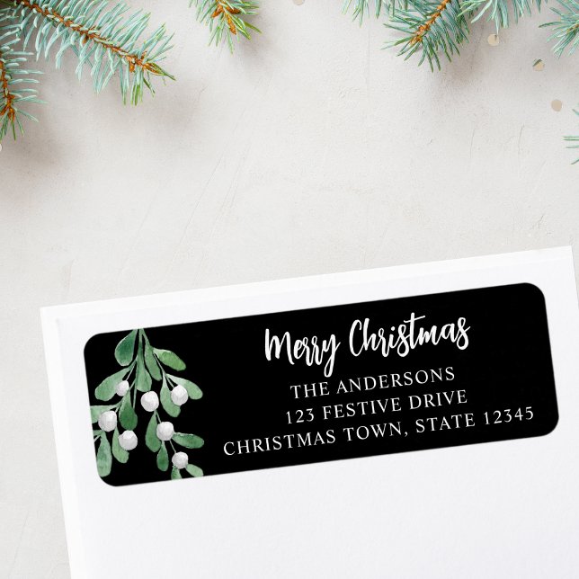 Custom Merry Christmas Mistletoe Return Address (Creator Uploaded)