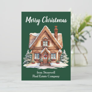 Custom Merry Christmas Real Estate Business Holiday Card