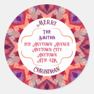 Custom Merry Christmas Red Return Address Label