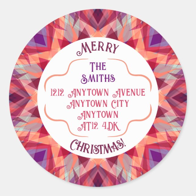Custom Merry Christmas Red Return Address Label (Front)