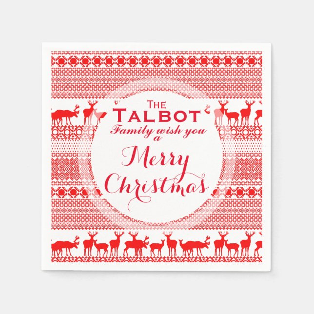 Custom MERRY CHRISTMAS SEASON'S GREETING Paper N Napkin (Front)