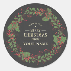Custom Merry Christmas Sticker For Small Business