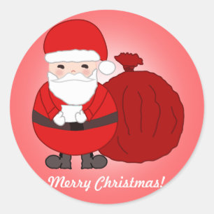 Custom Merry Christmas Stickers With Cute Santa
