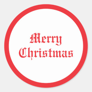 Custom Merry Christmas Text Vintage Retro Classic Round Sticker