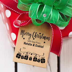 Custom Merry Christmas with love to,  Rubber Stamp