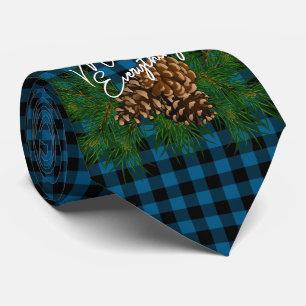 Custom Merry Everything Wish Quote Checks Pattern Tie