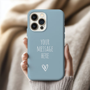 Custom Message Blue Petals Phone Case Gift for Her