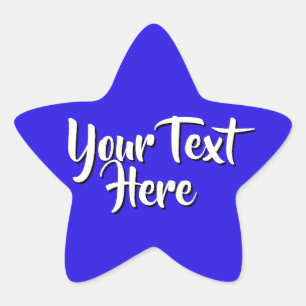 Custom Message Blue Star Text Texture Reward Sticker